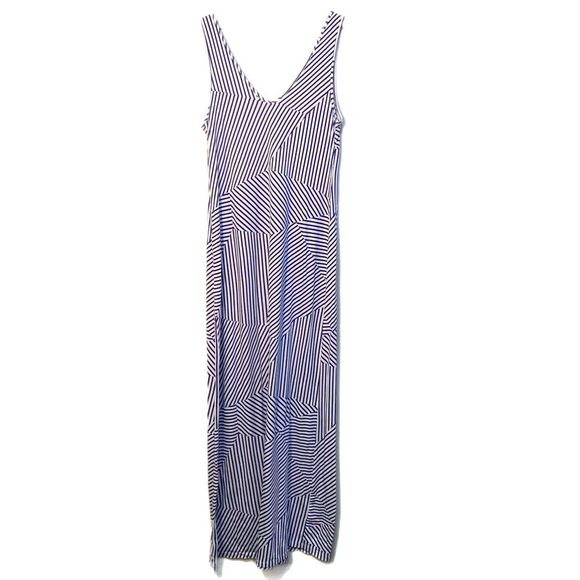 MOTHERHOOD Stripped Tank Dress Women’s Medium Tall Blue white Maternity. - Picture 1 of 11